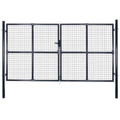 Mesh Garden Gate Galvanised Steel 289x150 cm Grey