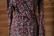 &amp;other stories wrap around dress flowers pattern long sleeve size 12 new