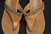 Fitflop brown/tan leather slip on sandals size 39/6
