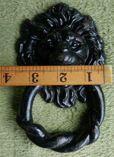 Antique Black Rustic Lion Head Door Knocker