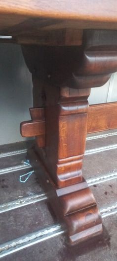 Antique 19th Century oak Monastery Table chunky well made solid with amazing patina comes with two large oak benches