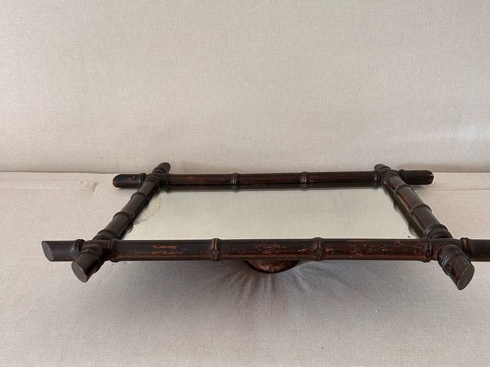 Vintage French Faux Bamboo Wall Mirror