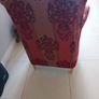 Wing Back Arm Chair- 2 Tone Wine. Image 4