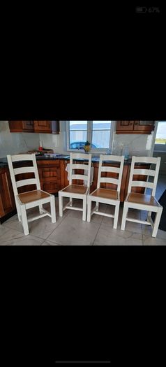 4 solid wood dining chairs
