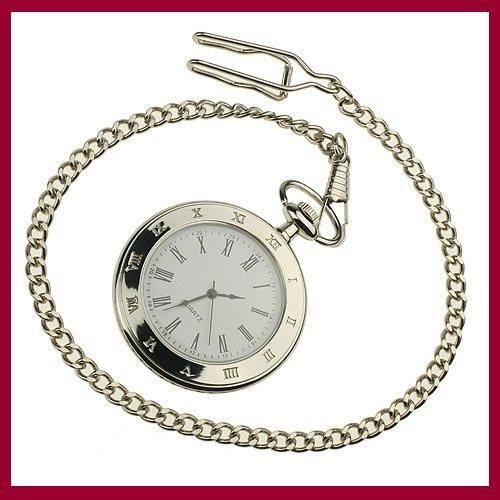 Large dial pocket watch and chain, Free Post