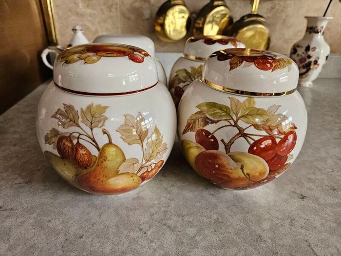 Set of stunning vintage lidded jars