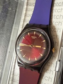 swatch Rebel watch Brand new  burgundy nos