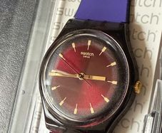 swatch Rebel watch Brand new  burgundy nos