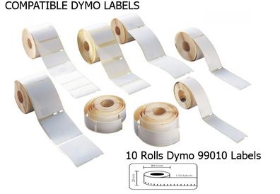 10 Rolls Compatible Dymo Address Labels 99010 - 28x89mm