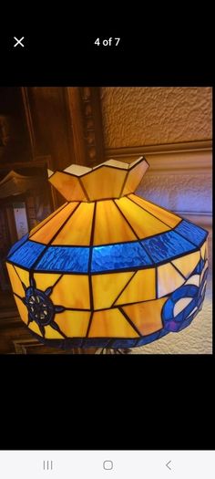 Marine Theme Ship Wheel Bowknot Tiffany Shade