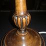 Antique hand carved wooden lamp with rare pink mottled glass shade Image 6