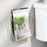 Newspaper Holder for Your Home Wall Mounted Newspaper and Magazine Rack for The Bathroom, Kitchen or Office Newspaper Rack Made of Metal Soft Brass Image 2