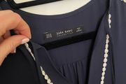 zara navy blouse
