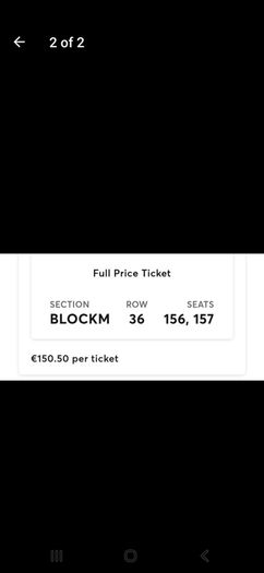 Two Westlife tickets for sale, September 19th