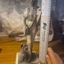 Vintage Sculpture of an Elegant Lady with a Dog Image 7