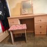 Dressing Table Set with Tilting Mirror & Cushioned Stool Image 5