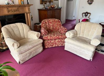 Swivel Armchairs x 3