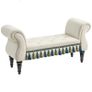 Upholstered bench, seat bench, vintage design, up to 150 kg, 117x40x58 cm, Beige Image 4