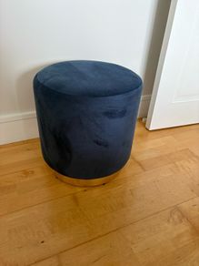 Navy and gold pouffe