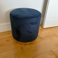 Navy and gold pouffe