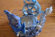 Dolphine scene candle holder