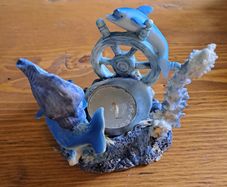 Dolphine scene candle holder