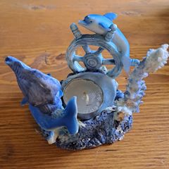 Dolphine scene candle holder