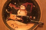 Christmas Cake Plate &amp; Cake Slice