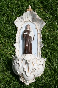 Vintage Porcelain Holy Water Font H 8,4" W 3,4"