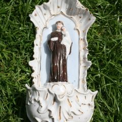 Vintage Porcelain Holy Water Font H 8,4" W 3,4"