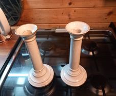 1980s vintage Limoges France candlesticks, w/ candles, D18