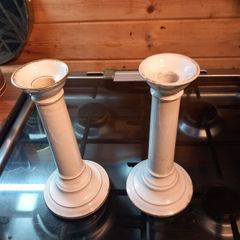 1980s vintage Limoges France candlesticks, w/ candles, D18