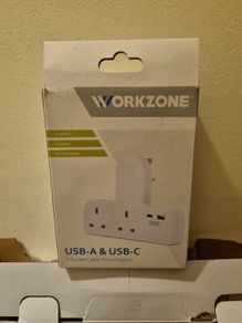 Workzone USB-A & USB-C Double Socket Adapter (Brand New)