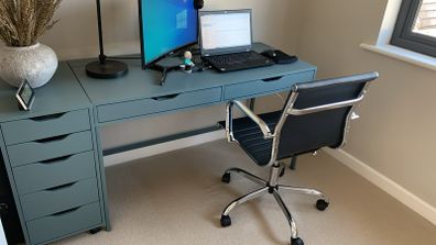 Leather and chrome executive office chair