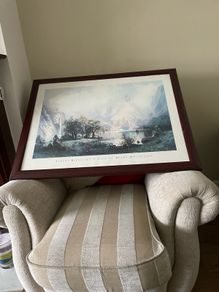 Mahogany glass framed picture- View of the Rocky Mountains