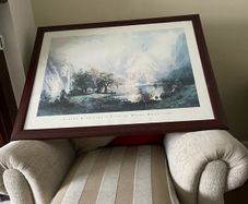 Mahogany glass framed picture- View of the Rocky Mountains