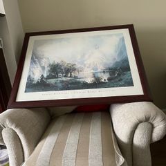 Mahogany glass framed picture- View of the Rocky Mountains