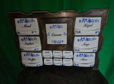 Spice wall mounted rack retro Dutch