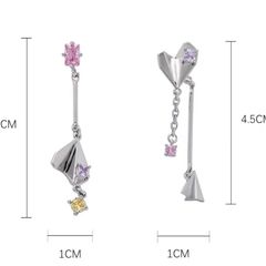 Rebel Studio Metal Heart with Pink, Purple and Yellow Stud Earring