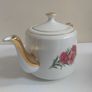 Fabulous 1950s Carrigaline Pottery Teapot with a Lovely Pink Carnation Motif with Gilt Handle, Spout and Lid Finial Image 6