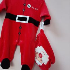 new baby santa suit with hat tag attached
