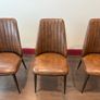 Brown leather dining chairs Image 2