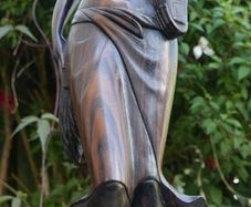 Vintage Sculpture -  Woman Wooden Carving -  Fine Art - Hand Carved Hard Woman Wood Sculpture - height 24,5"