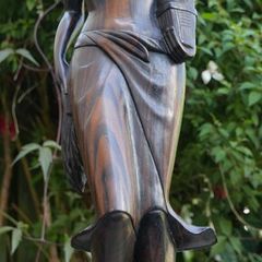 Vintage Sculpture -  Woman Wooden Carving -  Fine Art - Hand Carved Hard Woman Wood Sculpture - height 24,5"