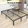 36 cm 4ft6 Double Metal Platform Bed Frames Double with Storage Under Bed/Steel Slats Mattress Base, No Box Spring Needed, Enhanced Support Noise Free,Black Image 2