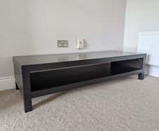 Black TV Bench with Shelf