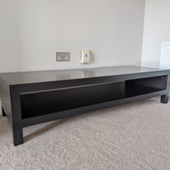 Black TV Bench with Shelf