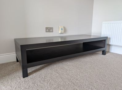 Black TV Bench with Shelf