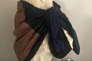 Scarf Zara bottle green, tan,  cream black navy