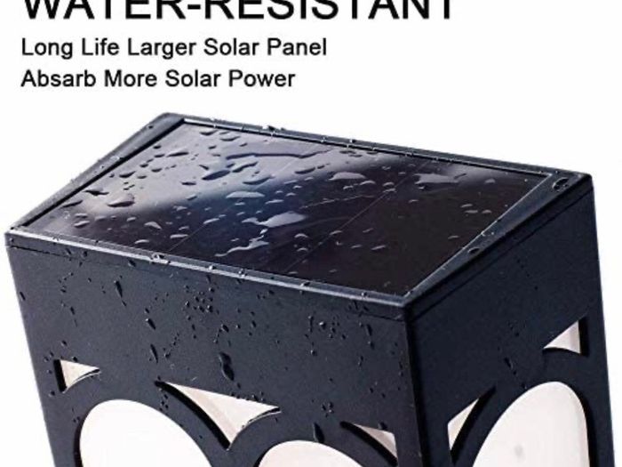 6 Pack Outdoor Wall Solar Lights,Fence Solar Lights Outdoor,Solar Wall Lights Outdoor Garden Waterproof, Decorative Garden Lights